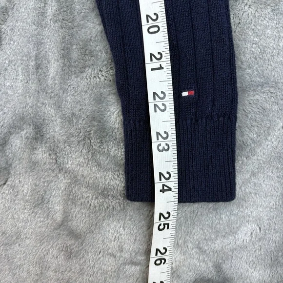 Tommy Hilfiger Womens Ribbed Knit Crewneck Sweater‎ Logo Cotton Pullover Medium - Picture 11 of 11